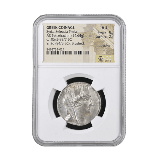 Seleucia Pieria (Syria) AR Tetradrachm — Silver of the Seleucid Capital, Dated Year 26 (84/3 BC) - Kinzer Coins