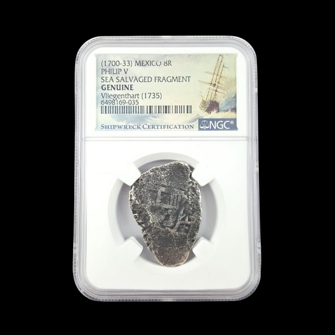 Spanish Silver 8 - Real Fragment from the Vliegenthart Shipwreck (about 290 years ago) - Kinzer Coins