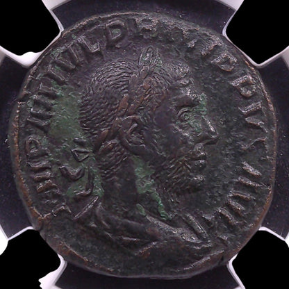 The Emperor of Rome’s 1,000-Year Celebration — Philip I Bronze Sestertius - Kinzer Coins