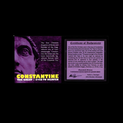 The First Christian Emperor – Constantine’s “Eyes to Heaven” Bronze Coin (4th Century AD) - Kinzer Coins
