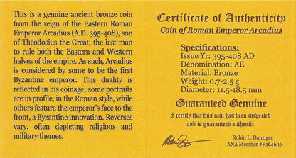 The Rise of the Cult of the Madonna – Bronze Coin of Arcadius (AD 395–408) - Kinzer Coins