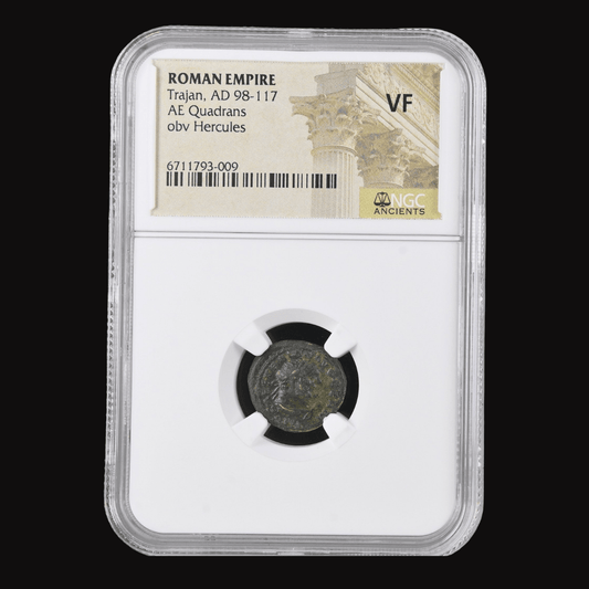 The Smallest Coin of a Giant Empire — Trajan AE Quadrans with Hercules - Kinzer Coins