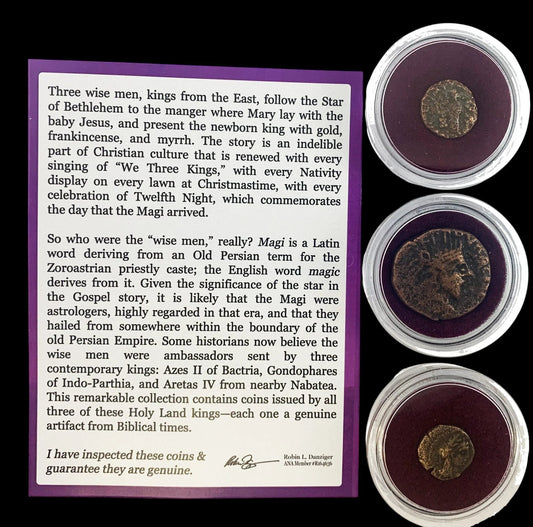 Three Wise Men Coin Set – Authentic 2,000 - Year - Old Coins from the Time of Jesus - Kinzer Coins