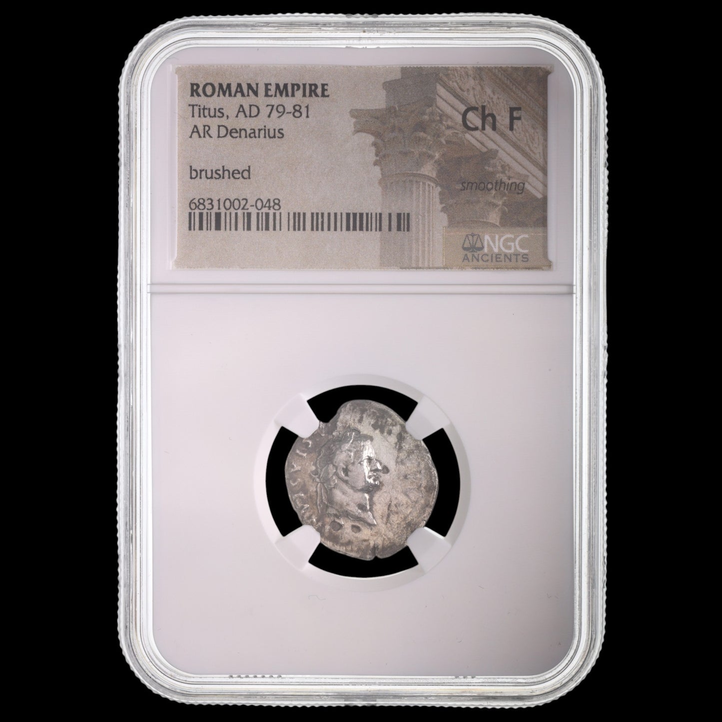 Roman Silver Denarius of Titus NGC (AD 79–81) — The Colosseum Emperor