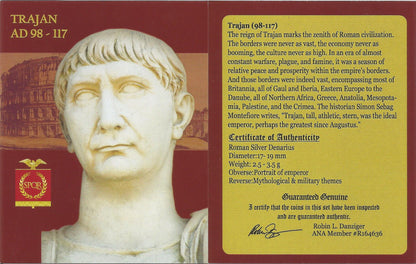 NGC Roman Silver Denarius of Trajan (AD 98–117) — From the Height of the Roman Empire