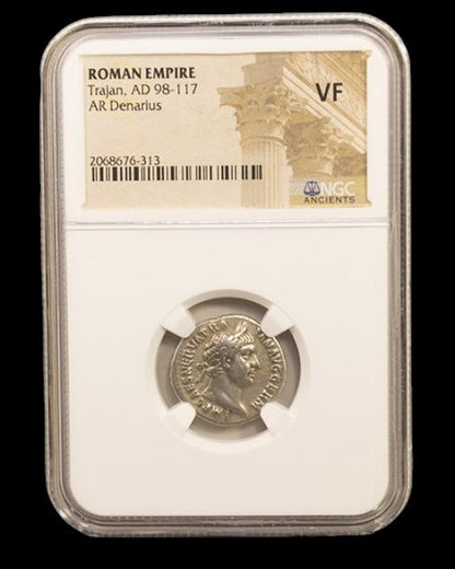NGC Roman Silver Denarius of Trajan (AD 98–117) — From the Height of the Roman Empire