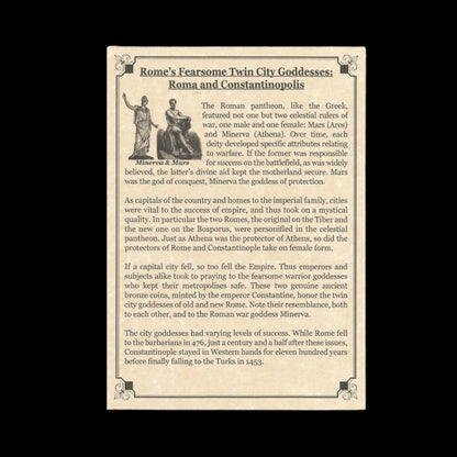 Twin City Goddesses – Roma and Constantinopolis Commemorative Coins (c. AD 330–337) - Kinzer Coins