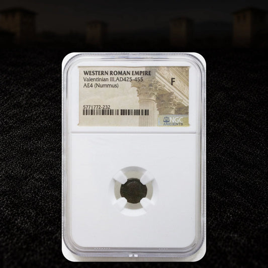Valentinian III Roman Bronze AE4 — NGC - Kinzer Coins