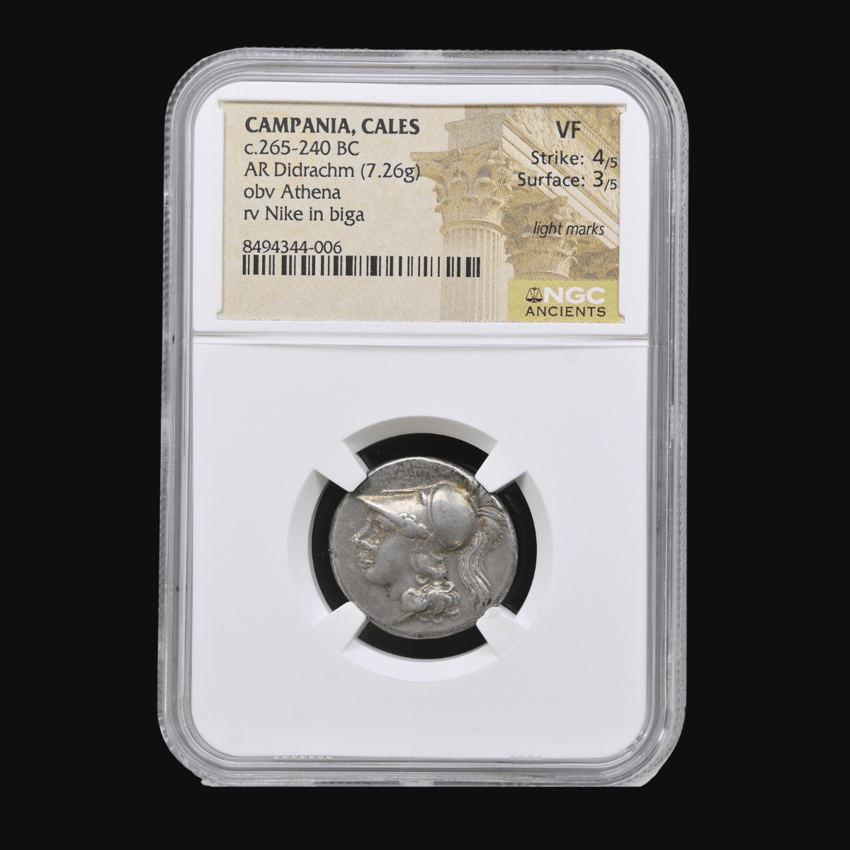 Victory in Motion — Cales Silver Didrachm of Campania - Kinzer Coins